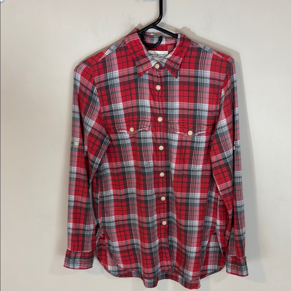 Ralph Lauren Denim & Supply Red Plaid Cotton Shirt Size Small